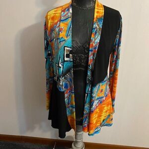 Soft Works Multi-color open cardigan, size M